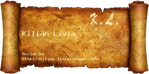 Kilián Lívia névjegykártya